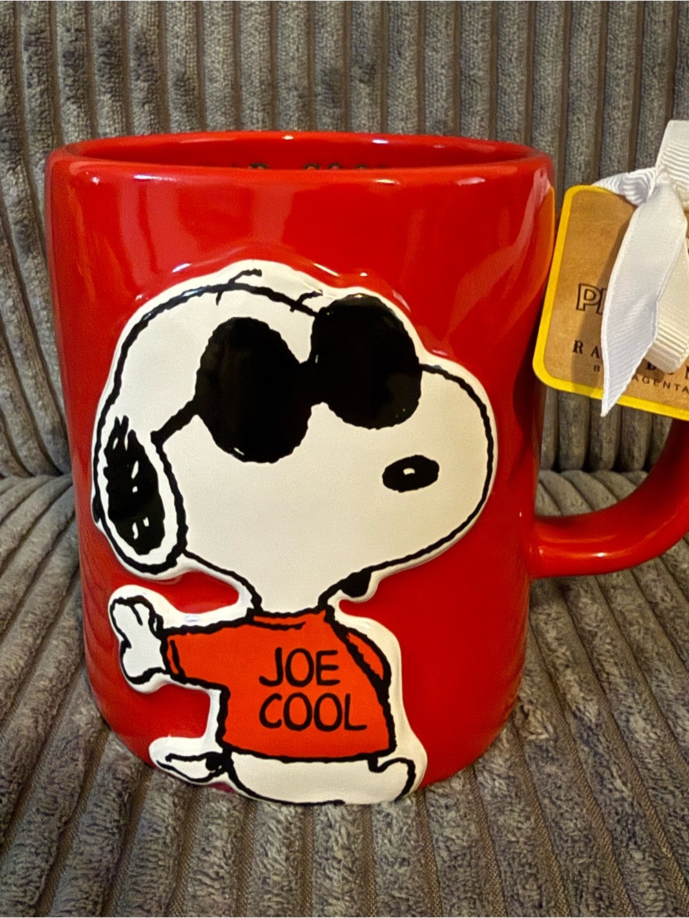 Rae Dunn x Peanuts Red Ceramic Mug- Snoopy 'Joe Cool' - DAD COOL. - NWT